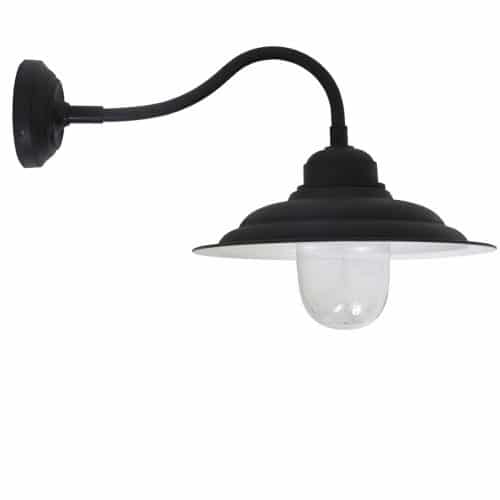 Industriële buitenlamp stallamp Noordwijk antiek black finish bij Tuinextra