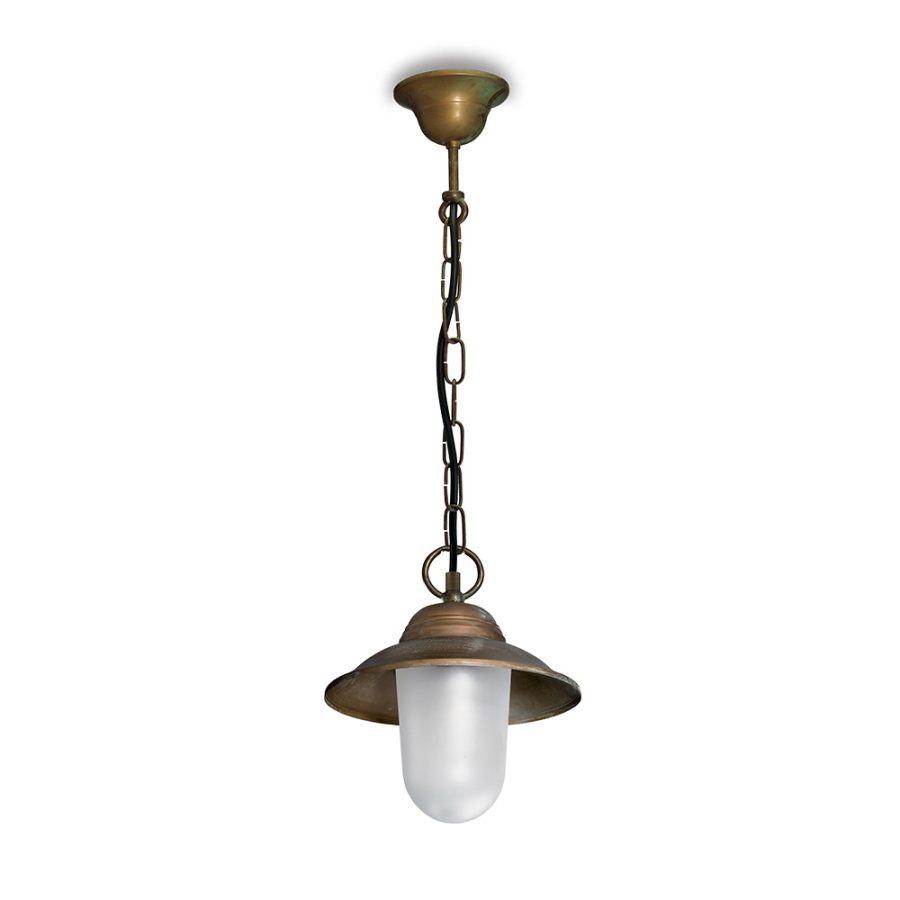 Hanglamp Monviso moretti plafondlamp 1972 messing verouderd.