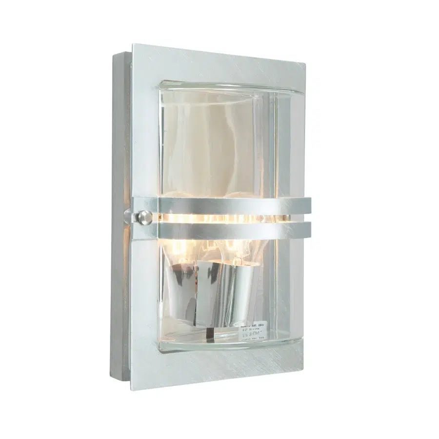 buitenlamp basel gegalvaniseerd helder glas norlys wandlamp timbra 3071 tuinextra kaatsheuvel