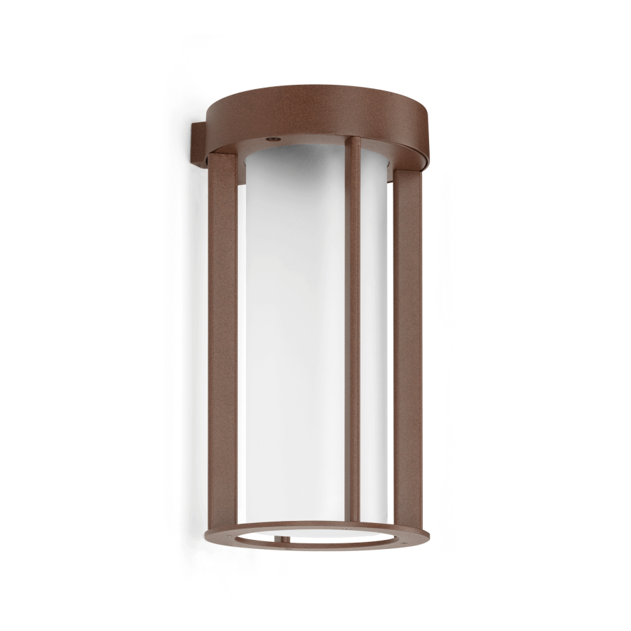 buitenlamp lula up lombardo wandlamp wit led 230 volt 2700 kelvin tuinextra corten bruin