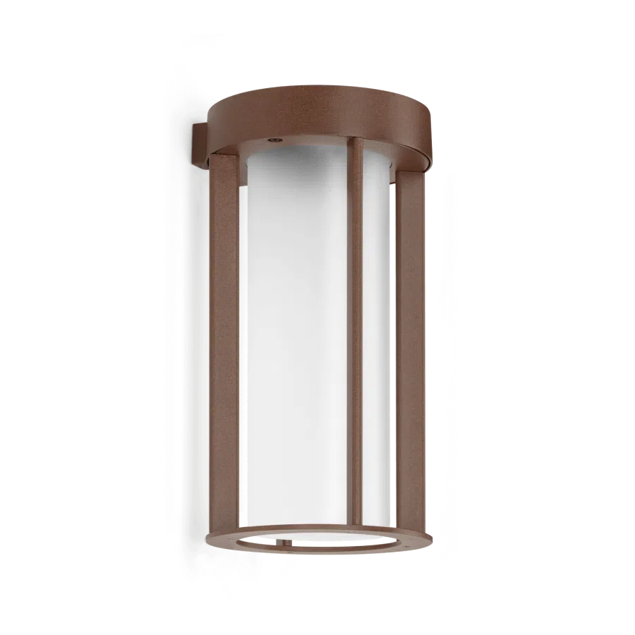 buitenlamp lula up lombardo wandlamp wit led 230 volt 2700 kelvin tuinextra corten bruin