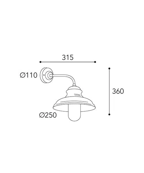 Morreti little mill circle 23 3350 stallamp messing verouderd buitenlamp wandlamp tuinextra