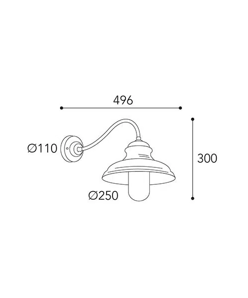 Morreti little mill circle 23 3351 stallamp messing verouderd buitenlamp wandlamp tuinextra